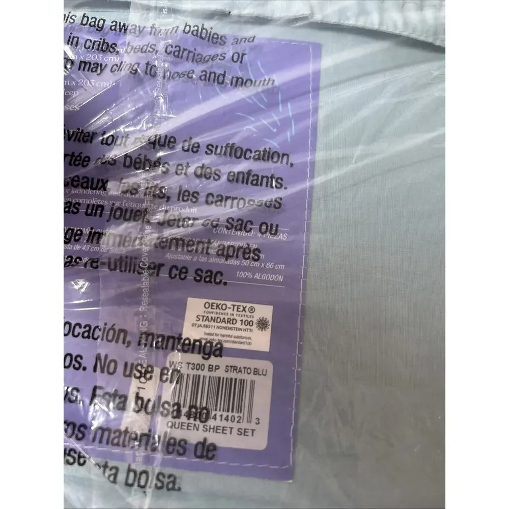 Wild Sage- Isla Solid - Queen Sheet Set -Strat Blue